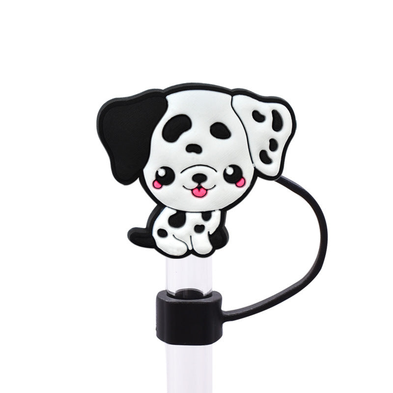 Wholesale Random 100pcs Leopard Series 8/10mm PVC Soft Straw Tube Cap