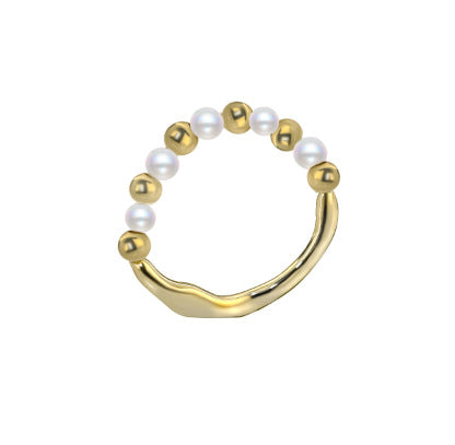 Wholesale S925 Sterling Silver Creative Elastic Band  Geometry Shape Rings