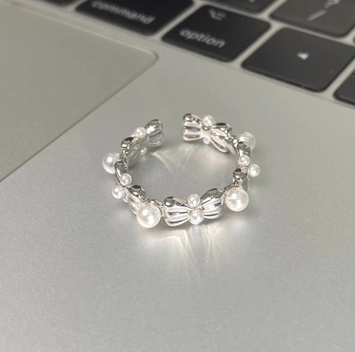 Wholesale  silver  pearl ring