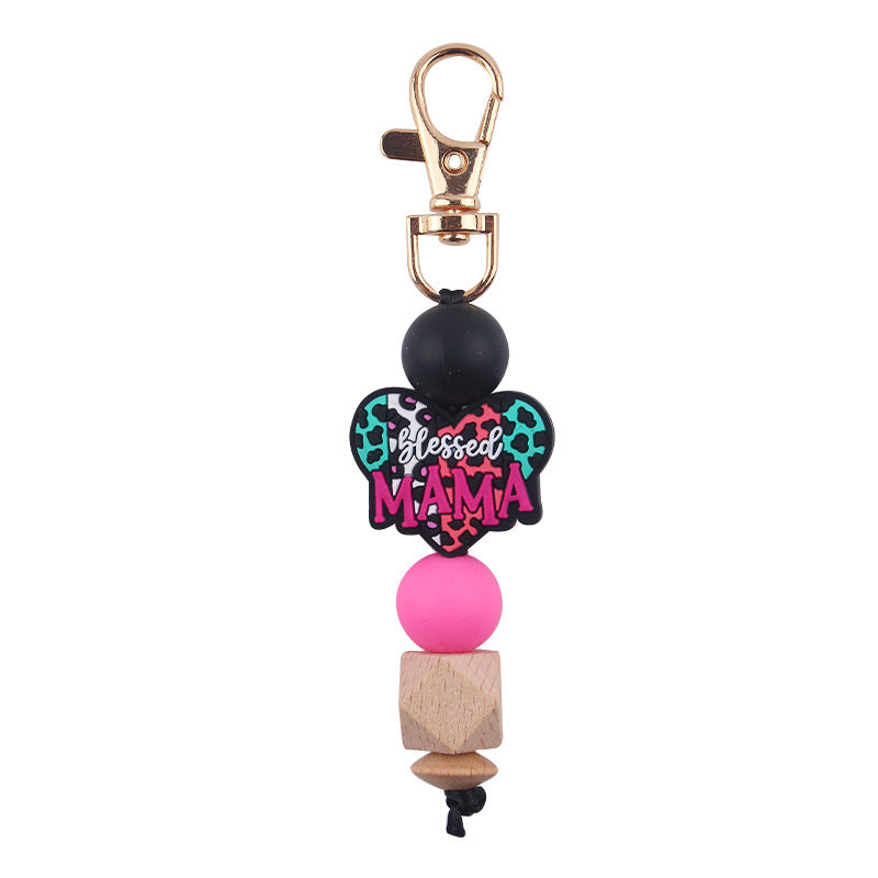 Wholesale MaMa Silicone Beaded Keychain Mother's Day Creative Keychain ACC-KC-GuangTian069