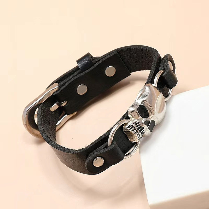 Wholesale  ghost PU leather hand rope leather bracelet