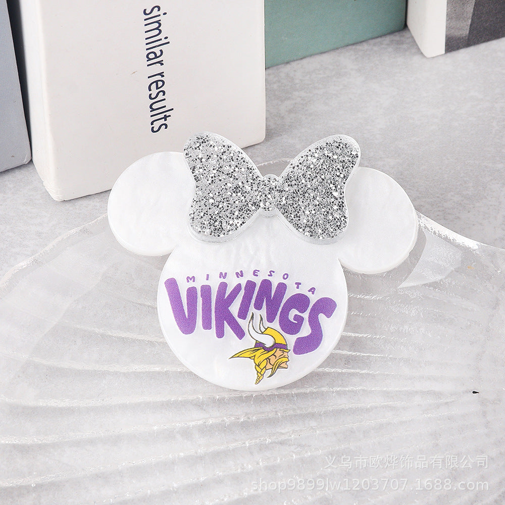 Wholesale 10PCS Acrylic DIY Loose Powder Cartoon Bowknot Brooch Patches