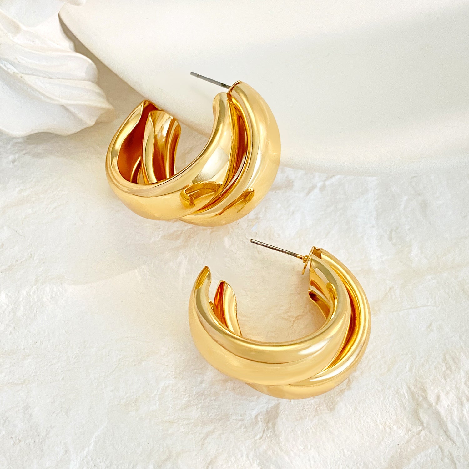 Wholesale Vintage Gold Geometric Circle Earrings ACC-ES-MY030