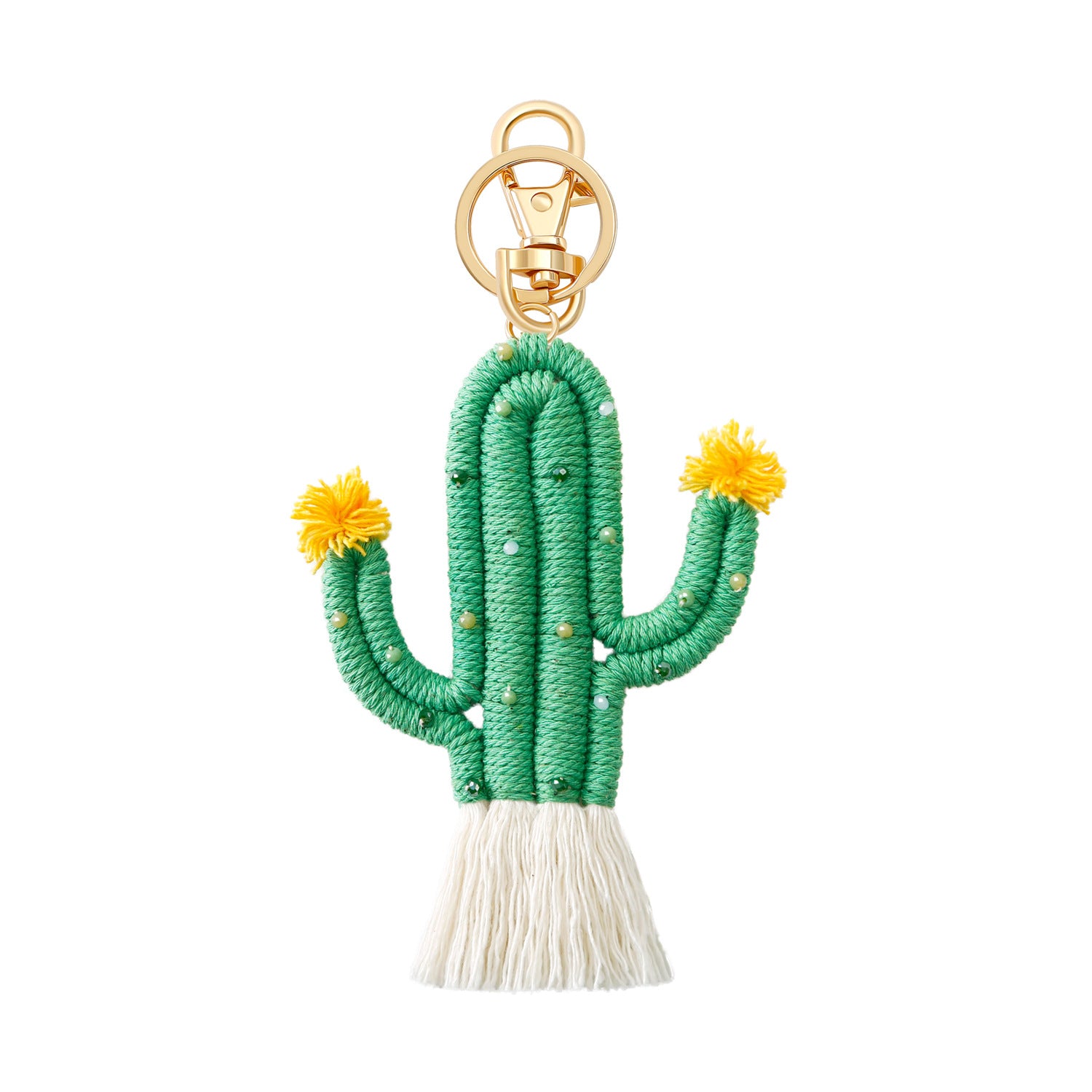 Wholesale cactus keychain bohemian rice beads handwoven ACC-KC-JM001