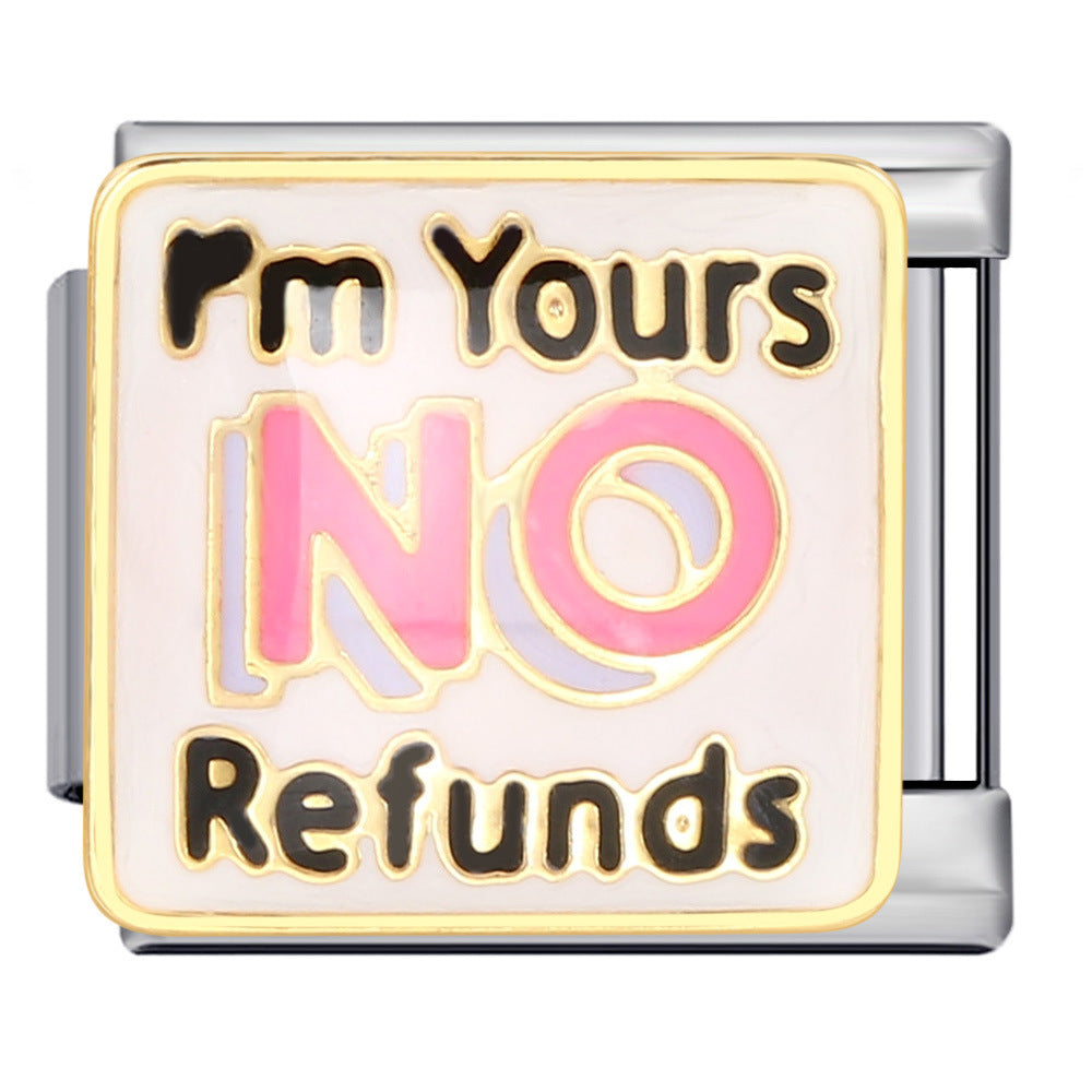 Wholesale Italian Module Bracelet Titanium Steel Welding Oil Dropping DIY Charms