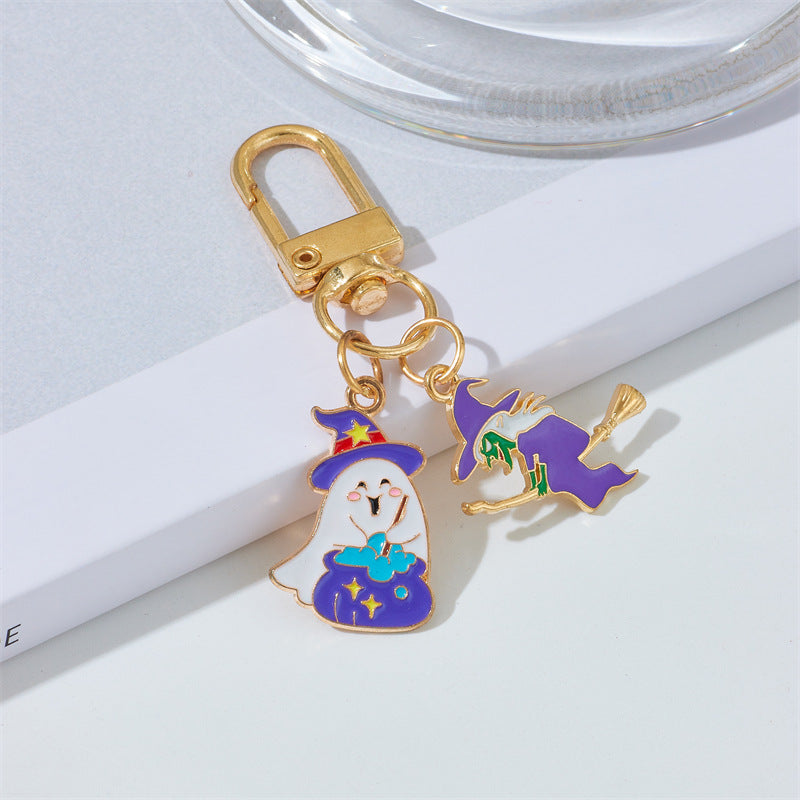 Wholesale Halloween Ghost Demon Witch Alloy Pendant Keychains ACC-KC-QingLian002