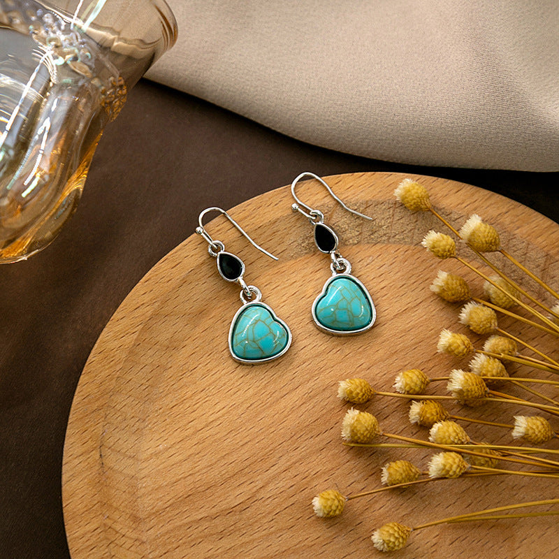 Wholesale Vintage Feather Turquoise Earrings Boho Drop Round Earrings Pearl Earrings Bohemian ACC-ES-MDD012