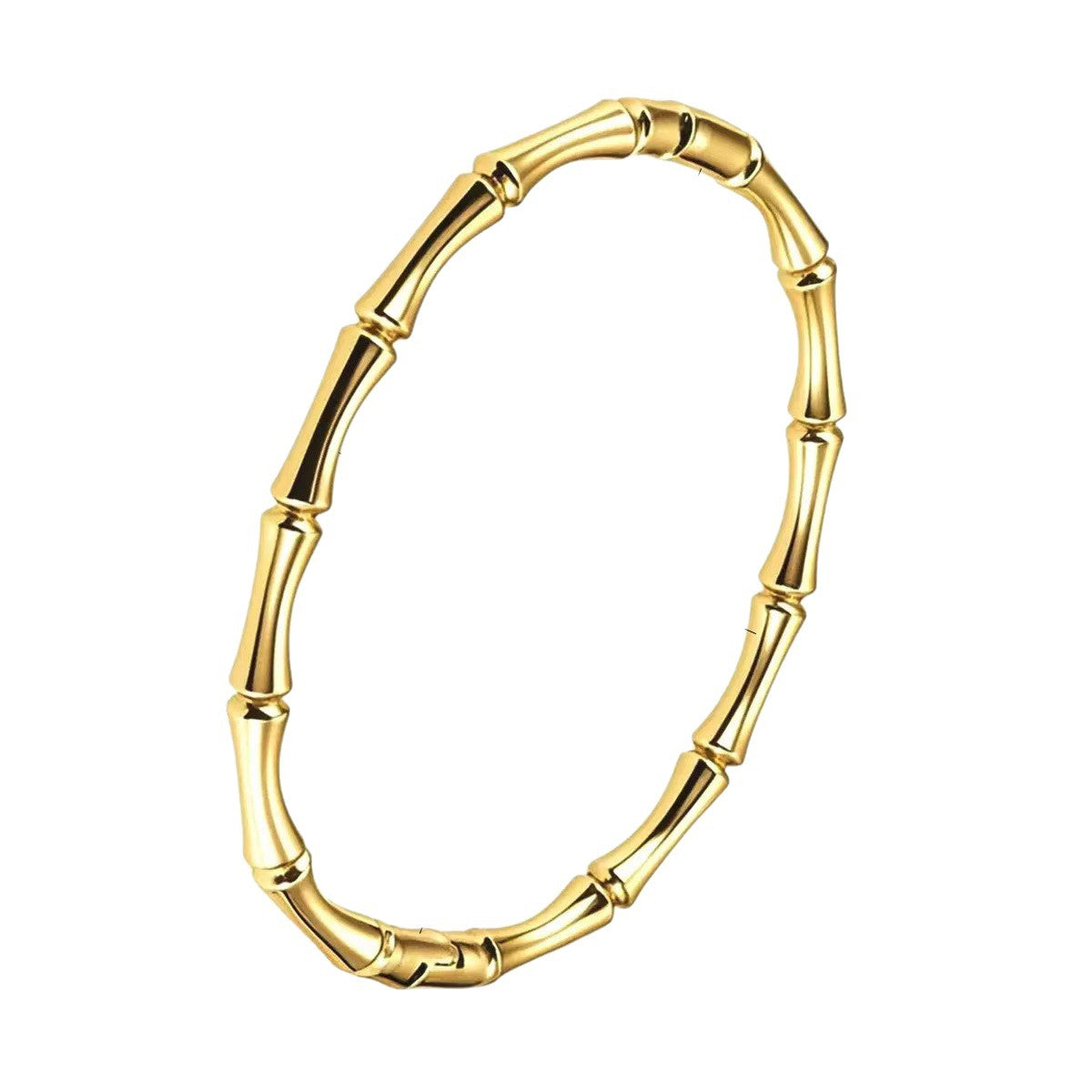 Wholesale Stainless Steel White Mother-of-Pearl Bamboo Cuff Bracelet Gold Plated Fashion Jewelry Accessory Gift