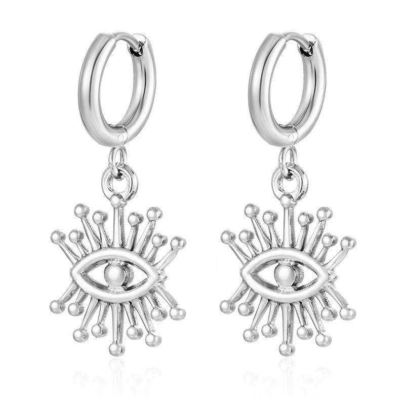 Wholesale Stainless steel heart and flower earrings