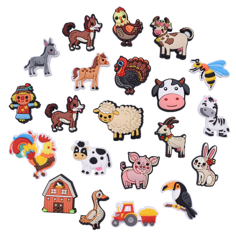 Wholesale Random 100pcs Farm Theme Cartoon Shoes Accessories Shoes Charms ACC-SC-RYY050