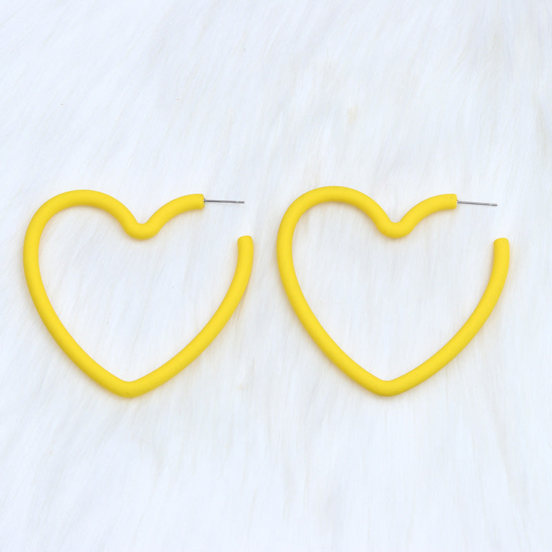 Wholesale Valentine's Day 12 Colors Big Heart Acrylic Earrings
