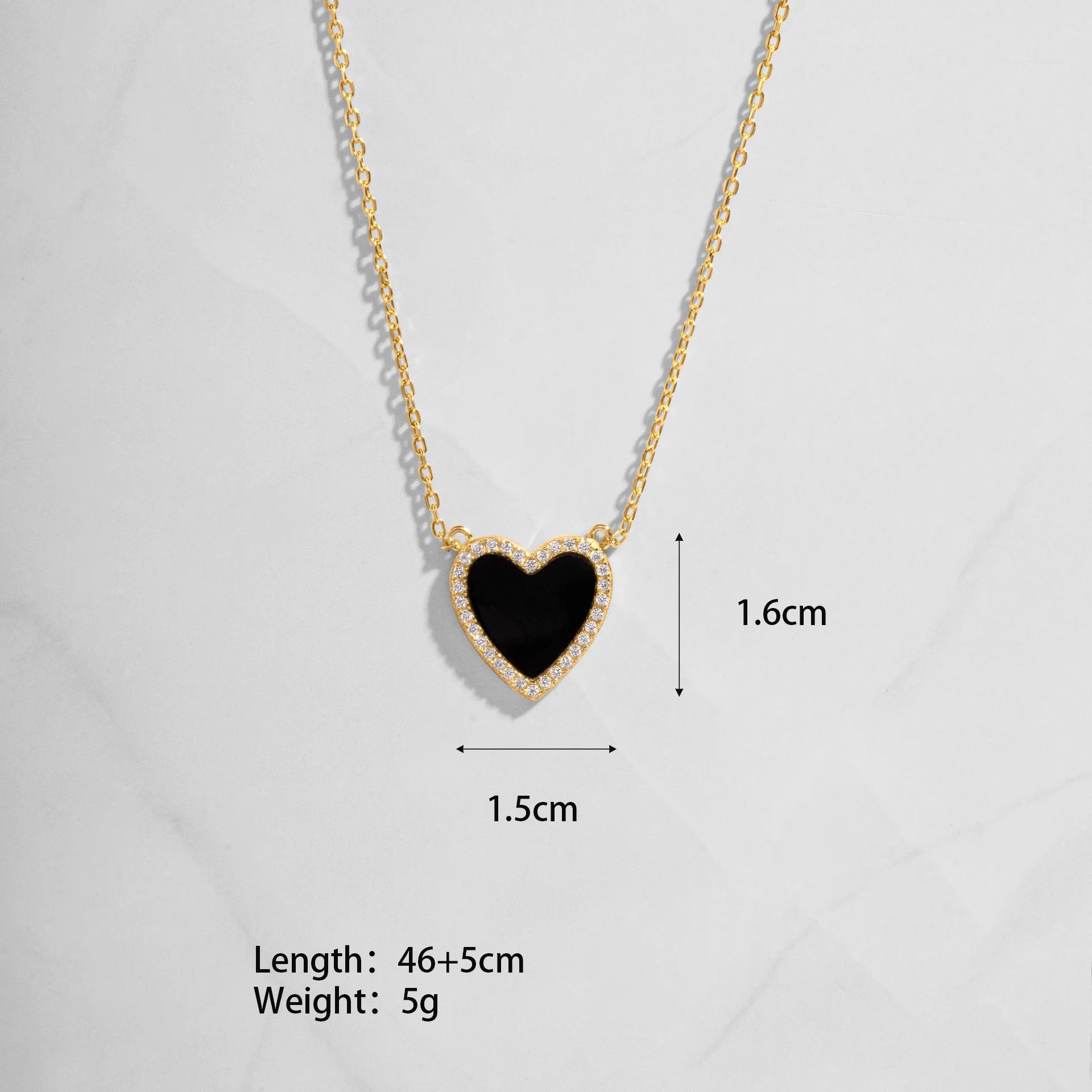 Wholesale Diamond-Encrusted Love Stainless Steel Necklace