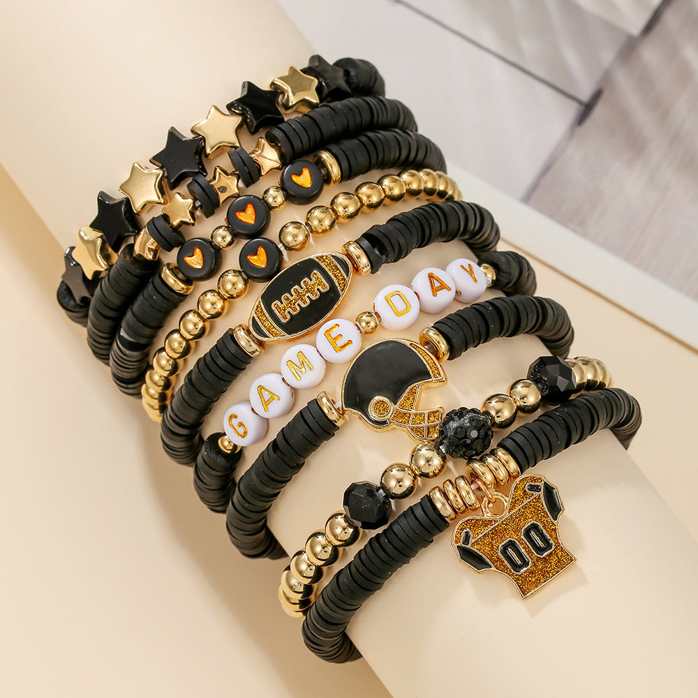 Wholesale  Rugby suit Multi-layer Stacked Love Letter Soft y Bracelet