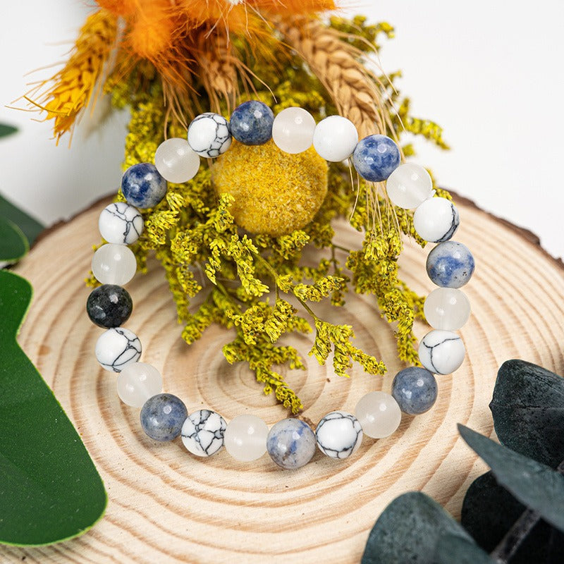 Wholesale Bohemian Blue Dot Stone White Marble White Turquoise Bracelet ACC-BT-XiaoDu001