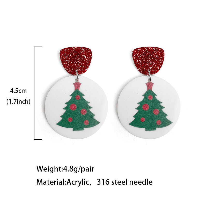 Wholesale Christmas  Flash acrylic earrings biscuit earrings