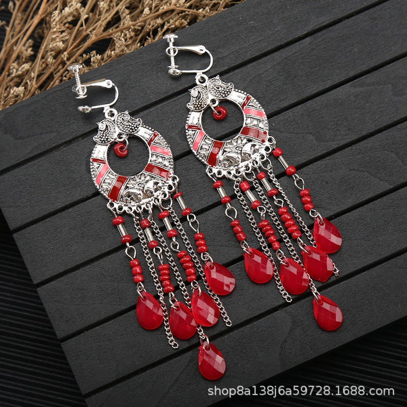 Wholesale alloy ethnic style long earrings