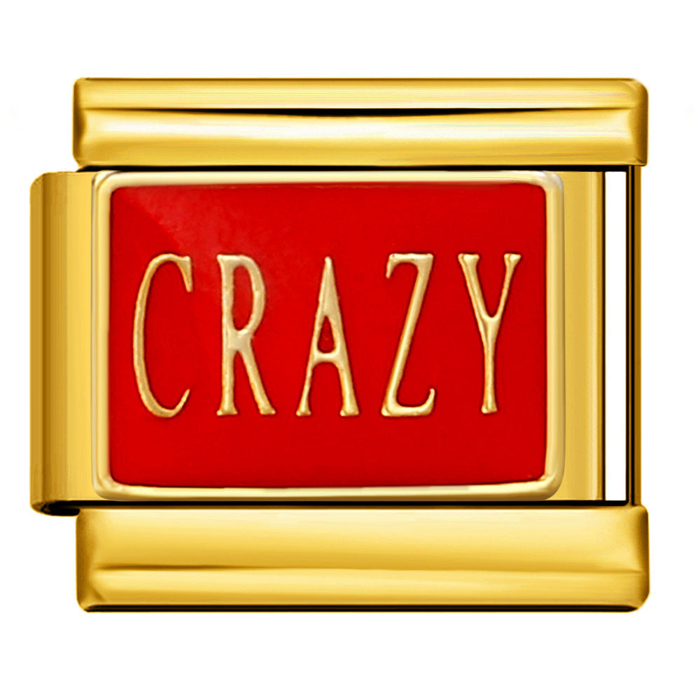 Wholesale Italian Charm Bracelet 9mm DIY Splicing Gold-Based Red Stainless Steel Composable Bracelet