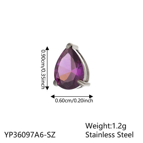 Wholesale December colorful zircon small water droplet DIY pendant