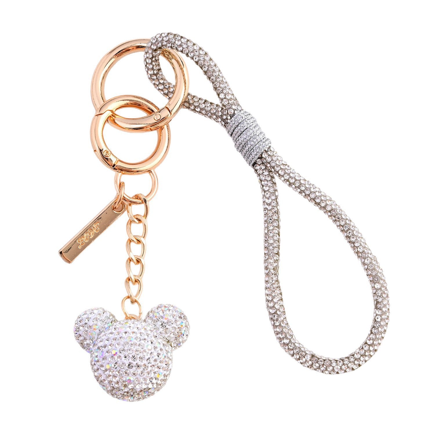 Wholesale Diamond-Encrusted Multi-Color  Head Keychain