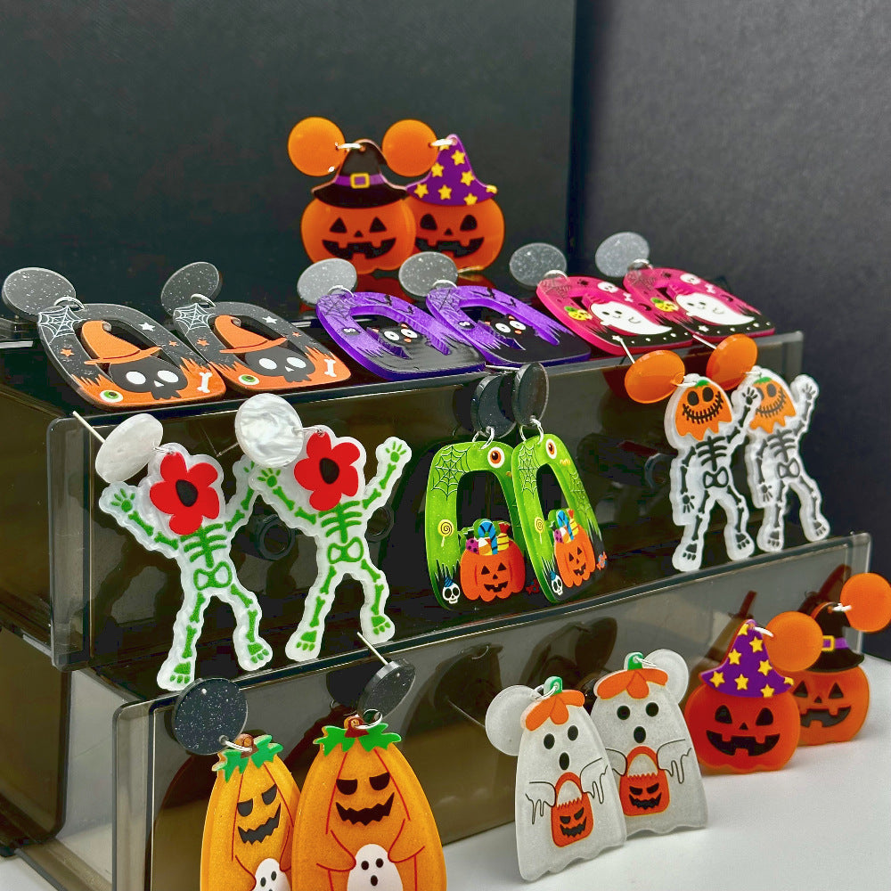 Wholesale Halloween Hollow Acrylic Earrings ACC-ES-Weiw005
