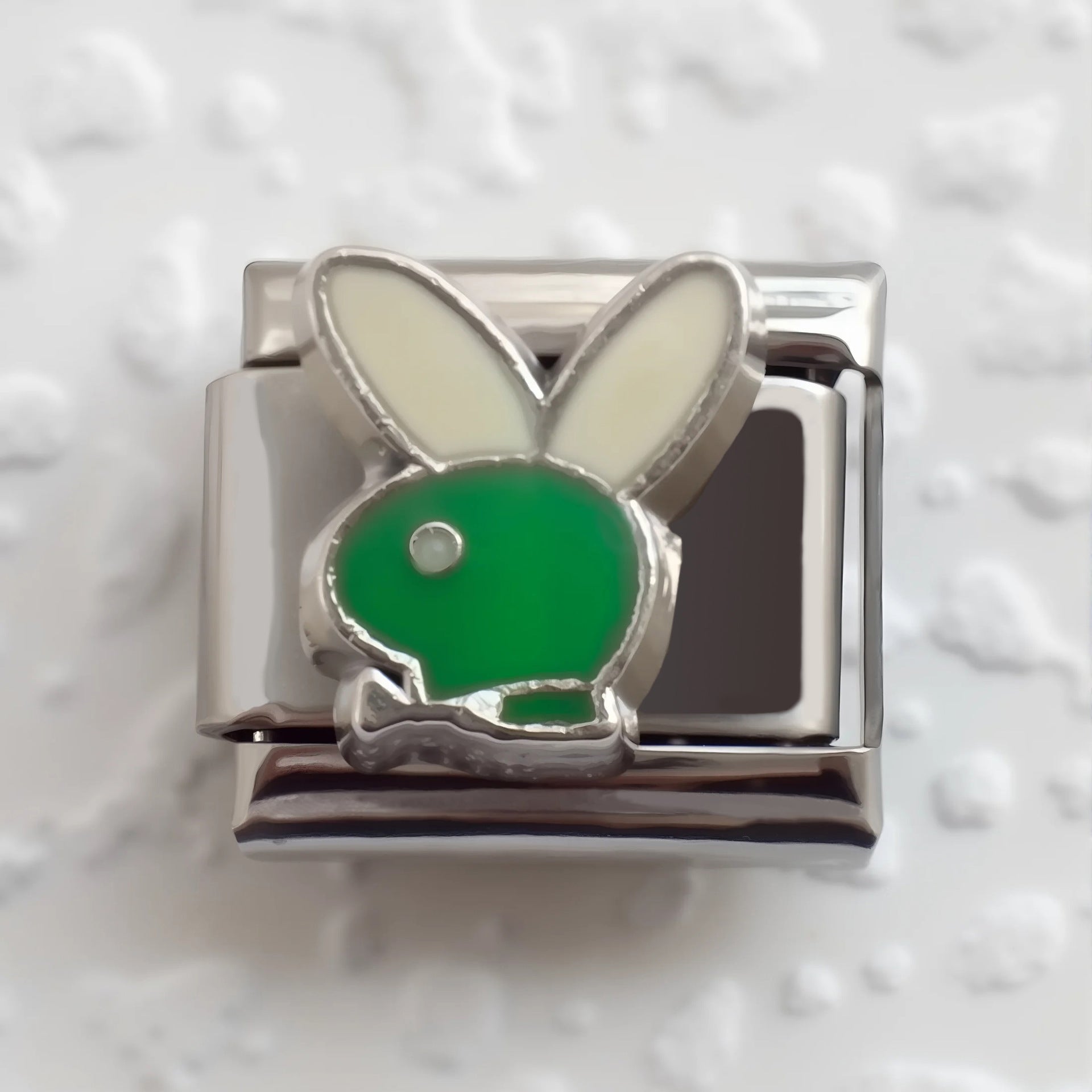 Wholesale 5pcs Italian Charm Bracelet 9mm DIY Splicing Easter Egg Rabbit Stainless Steel Composable Bracelet