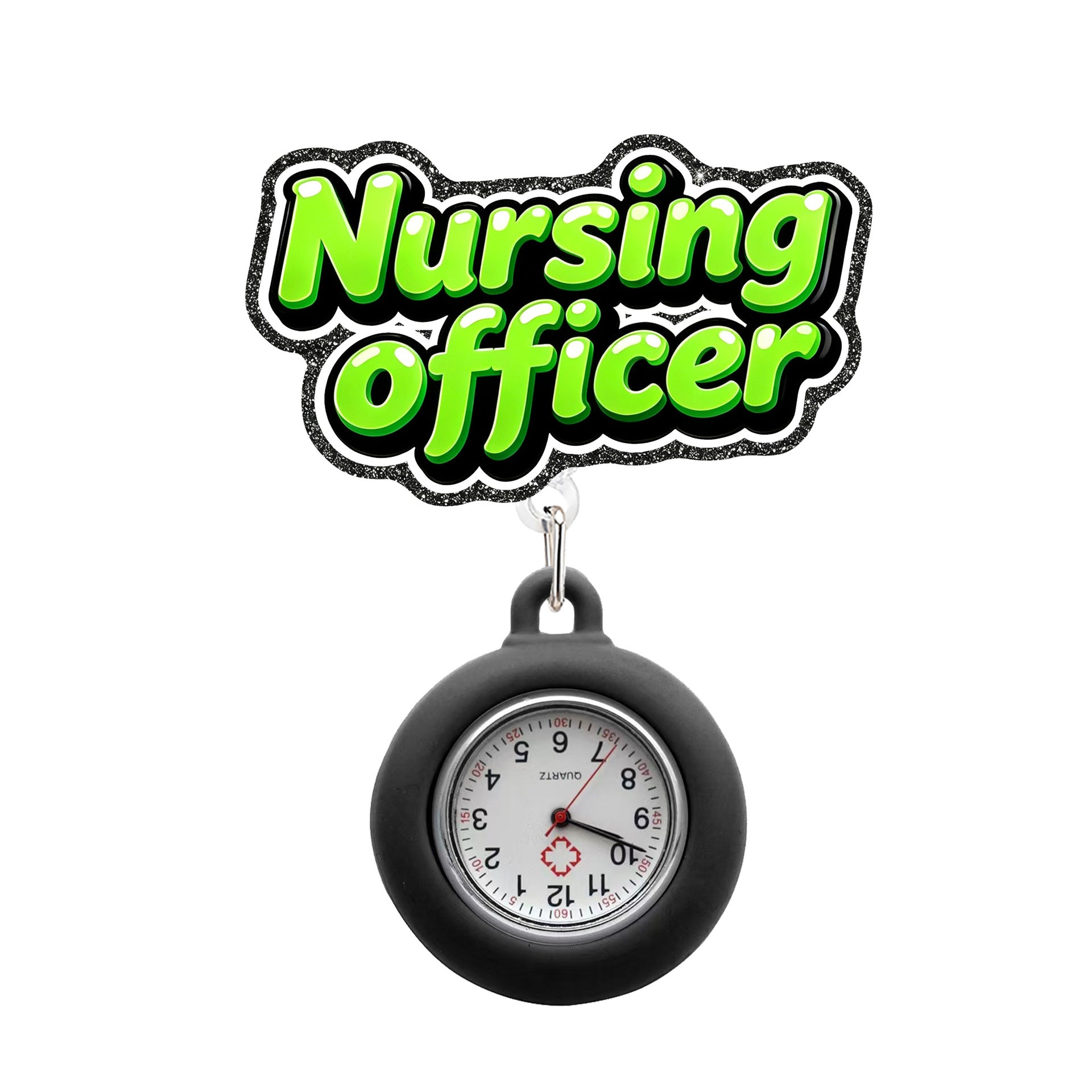 Wholesale Telescopic Nurse Officer Watch,  Soft Rubber Anti-loss and Anti-fall Easy-pull Buckle,  Telescopic Name Tag Customization