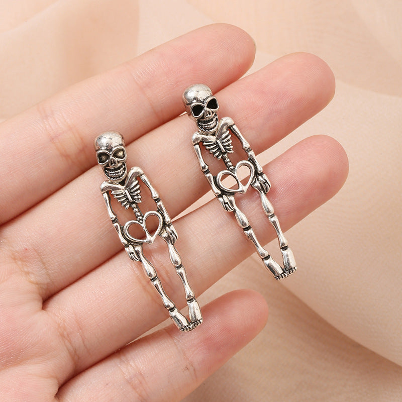 Wholesale Exaggerated Punk Halloween Skull Skeleton Alloy  Creative Earrings