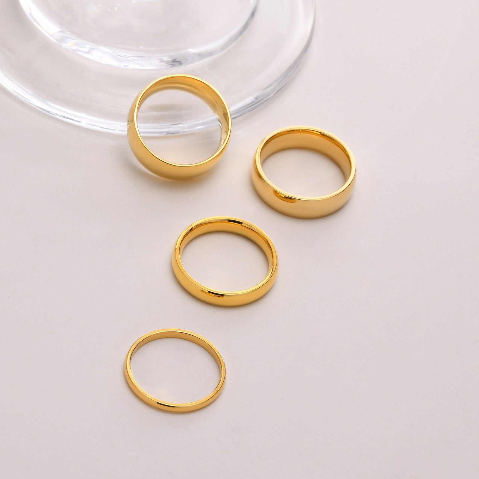 Wholesale Titanium Steel Ring Smooth Plain Ring 2mm 4mm 6mm 8mm Stainless Steel ACC-RS-HuaLanXin001