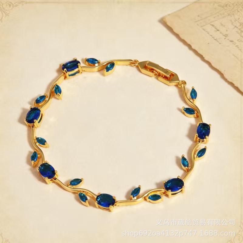 Wholesale Alloy Colorful Zircon Branches Bracelet,  Fashionable European Style Jewelry for Boutique Resale