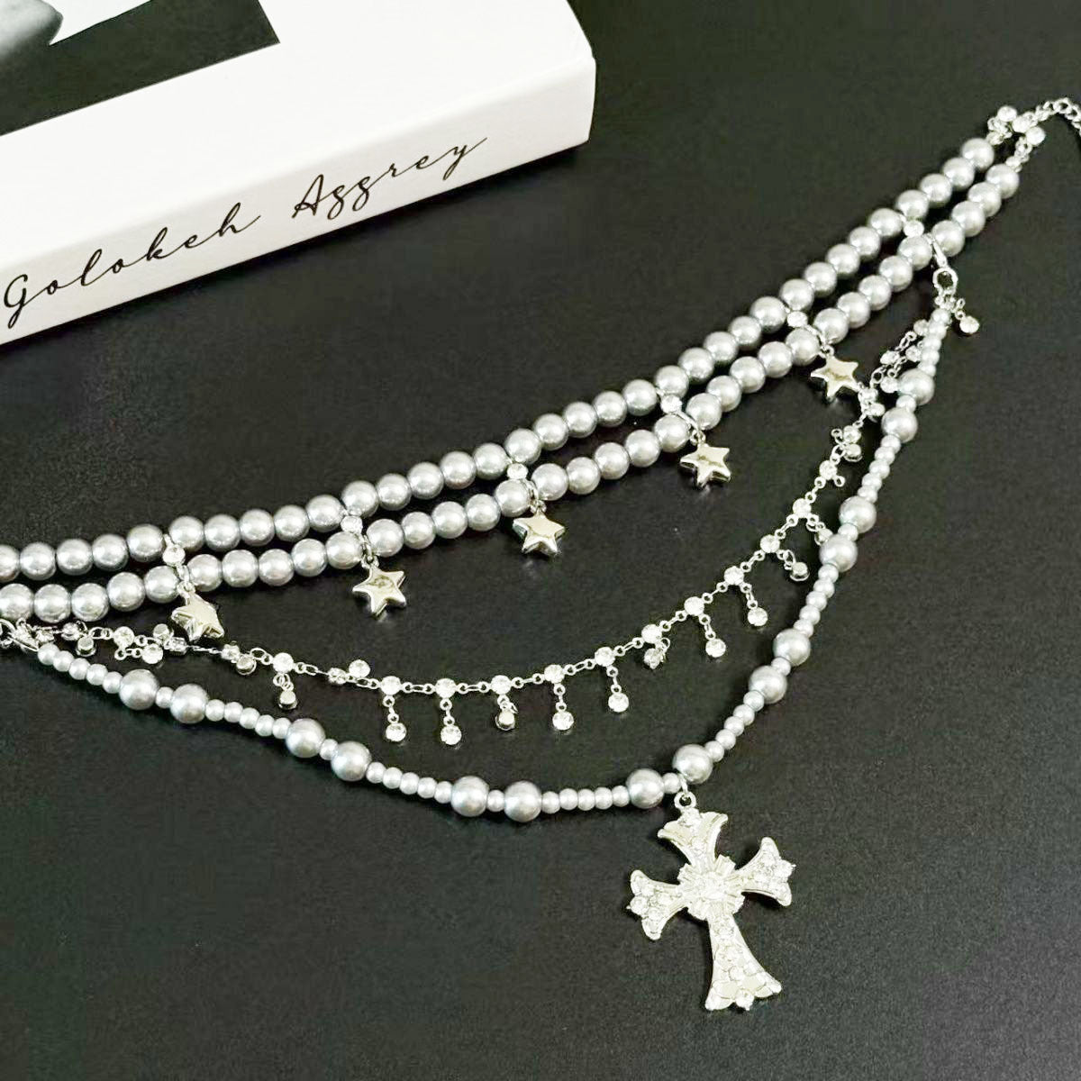 Wholesale Fairy Butterfly Multi-Layer Tassel Pendant Pearl Necklace Fashion Layering Jewelry for Boutique Resale