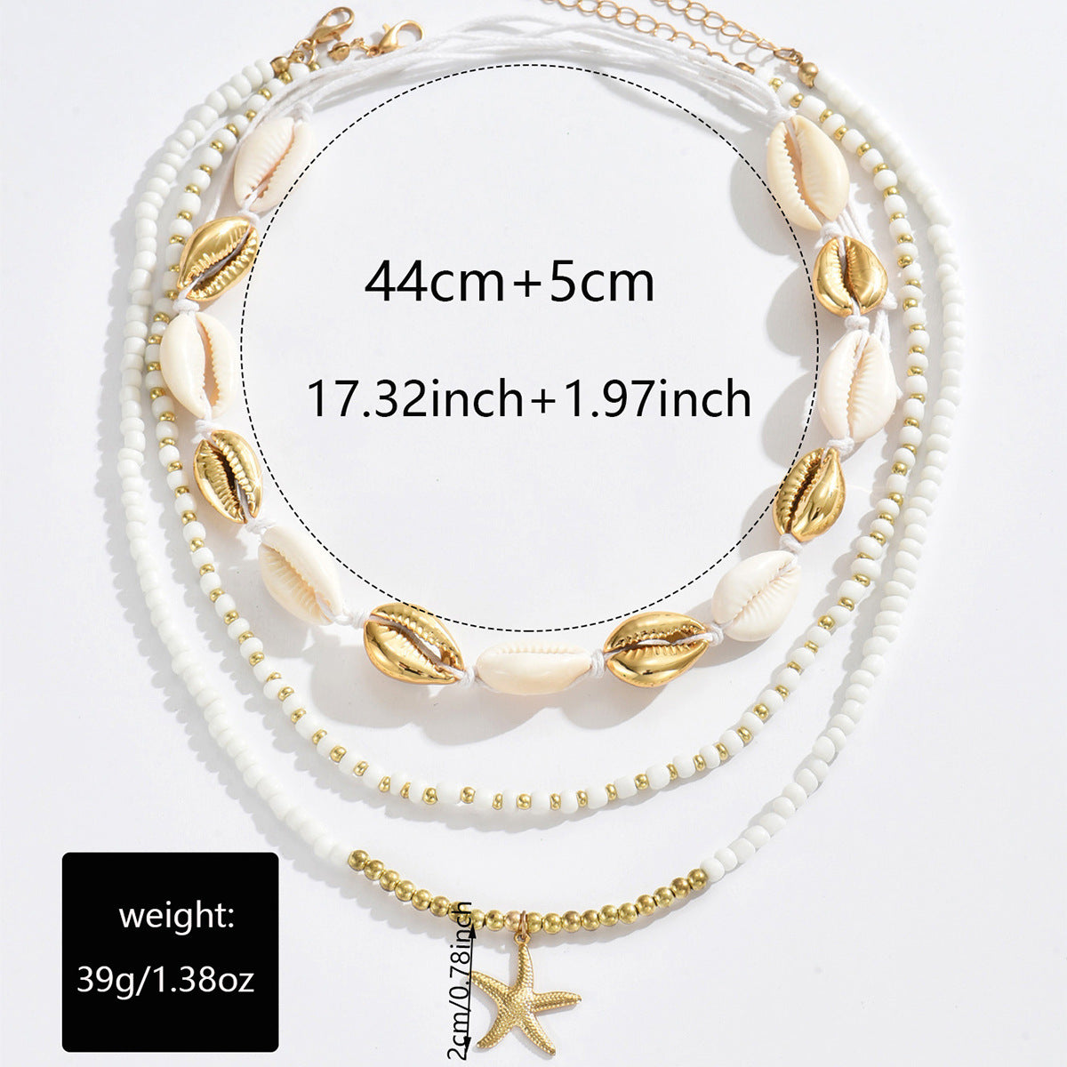 Wholesale Summer Ocean Beach Style Shell Necklace Set
