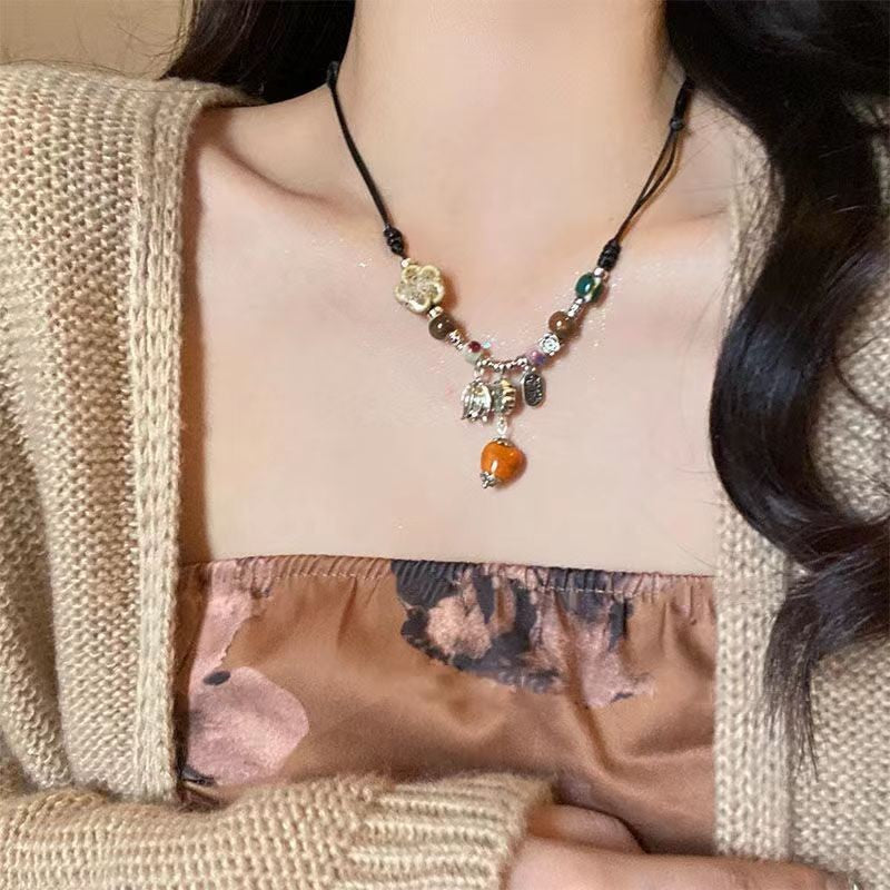 Wholesale Retro Zen Necklace Ethnic Style Clavicle Chain Choker Necklace ACC-NE-Tongs007