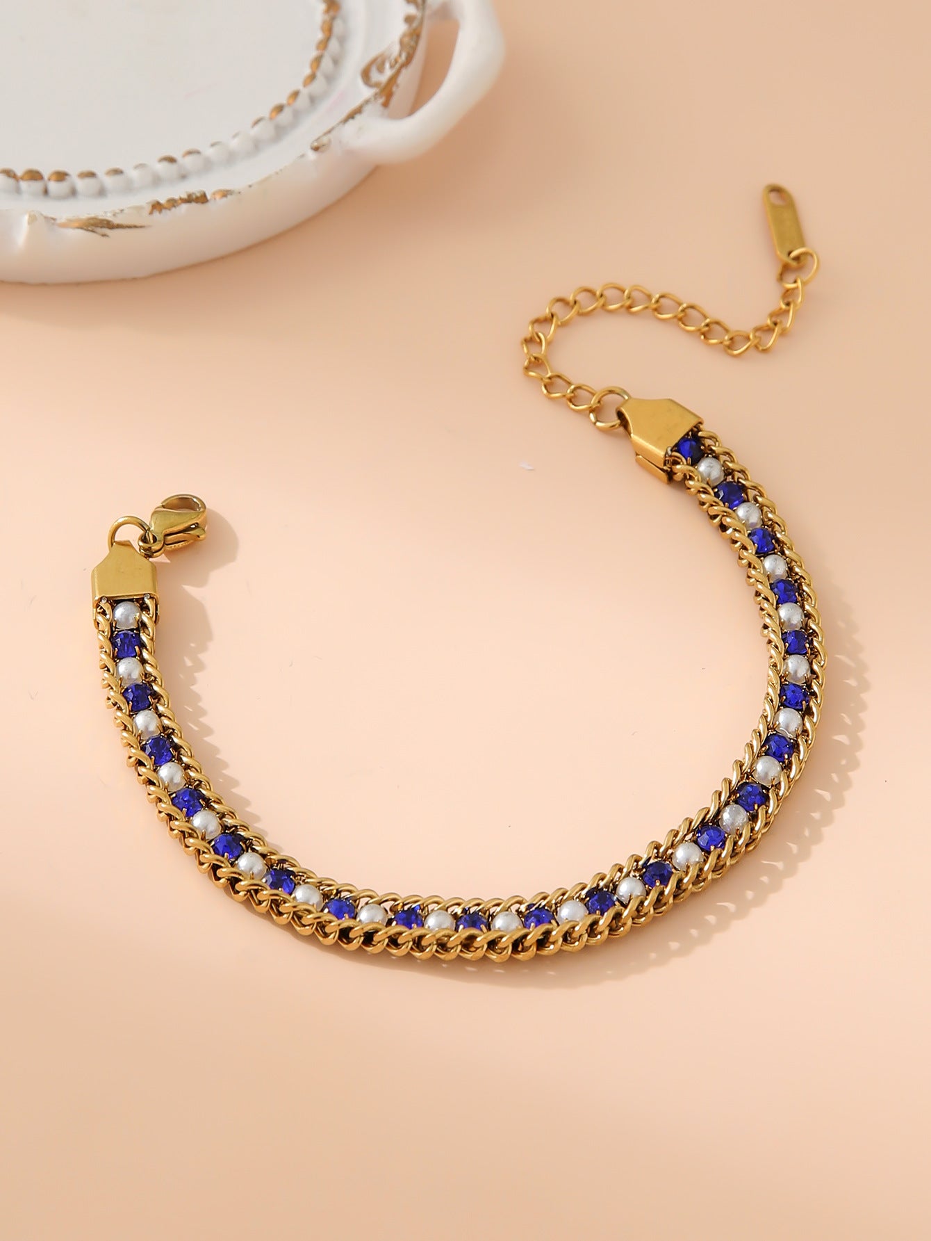 Großhandel Edelstahl geprägtes Diamant einfaches Sommerarmband