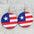 Wholesale Independence Day  American Flag Eagle Round Five-pointed Star Printed Wooden Earrings