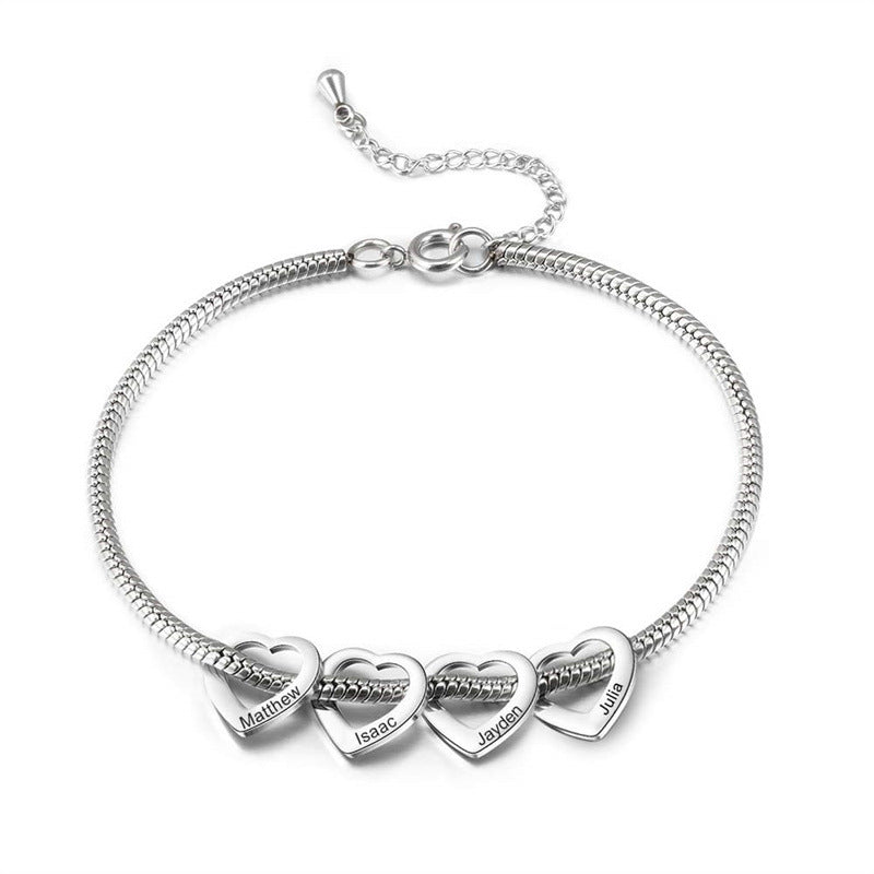 Wholesale  Adjustable Anklet Bracelet Stainless Steel Heart-Shaped