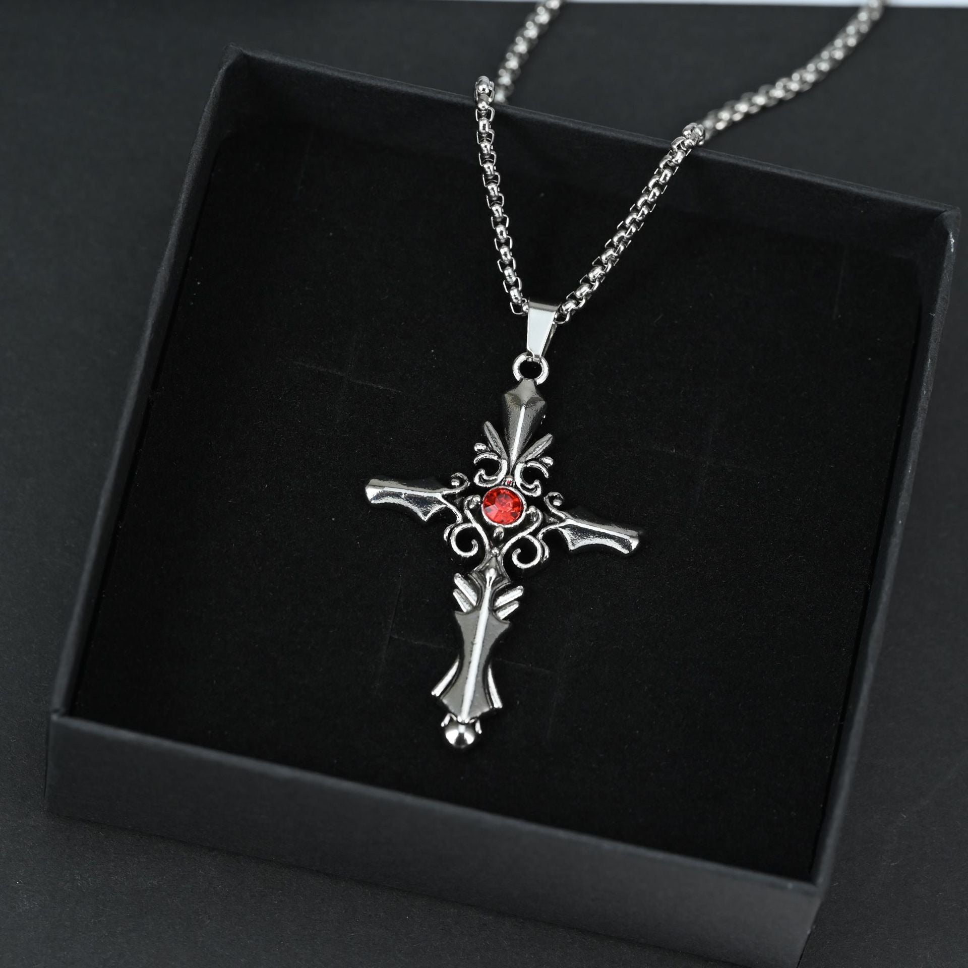Wholesale  retro diamond cross necklace