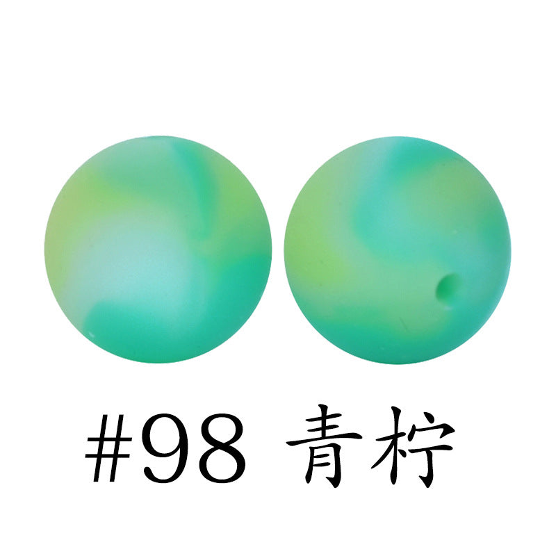 Wholesale 50pcs 15mm Western Style Leopard Skull Color Aztec Printed Silicone Balls Beads ACC-BDS-HeSheng008