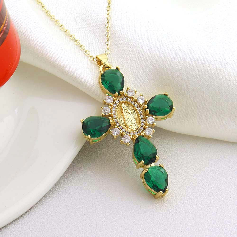 Wholesale Copper Cross Pendant Necklace Fashion Adjustable Choker Boutique Resale Jewelry Accessory