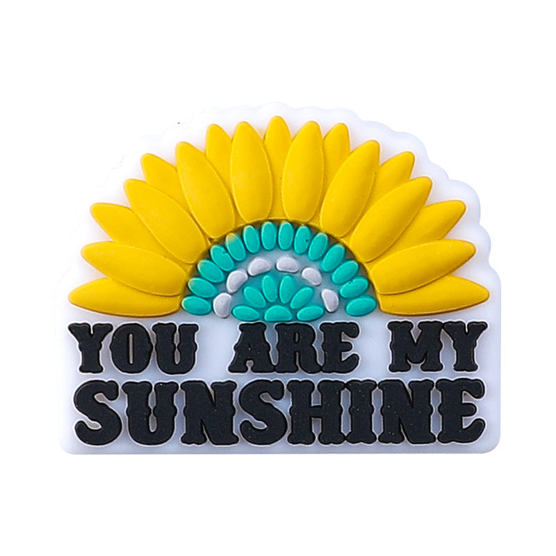 Wholesale 20pcs Turquoise Sunflower Silicone Beads Focal Beads DIY Beading Accessories ACC-BDS-RongFa004