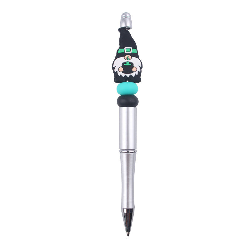 Wholesale cartoon Christmas dwarf old man tree silicone beaded pen