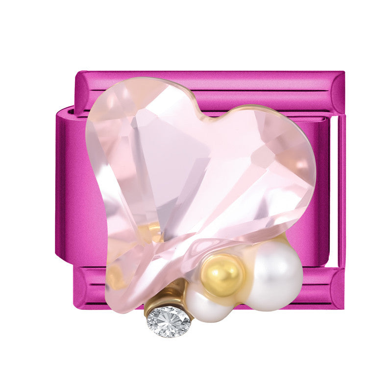 Wholesale DIY Bracelet Accessory Set Pink Crystal Flower Heart Pearl for Jewelry Making Craft Supply