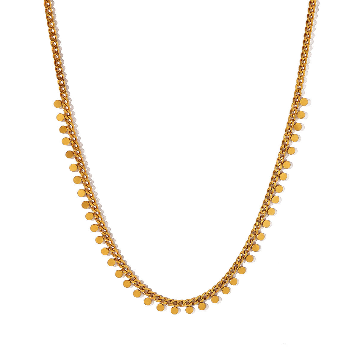 Wholesale Titanium Steel Light Luxury Golden  Clavicle Chain