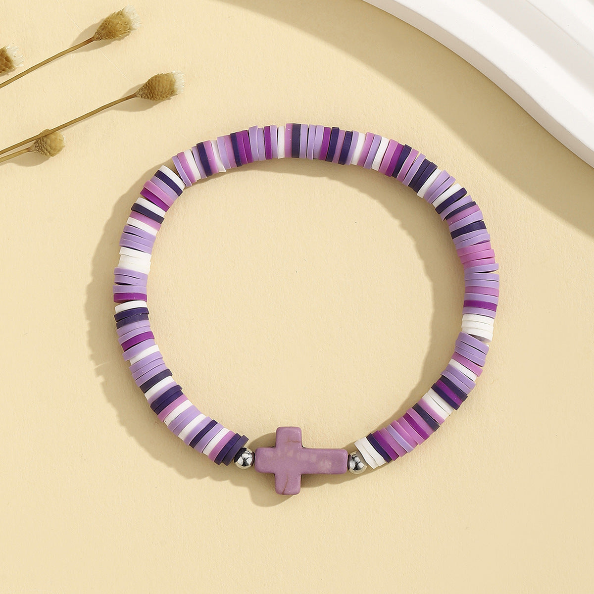 Wholesale Bohemian Colorful Soft Clay Beach Elastic Adjustable Bracelet
