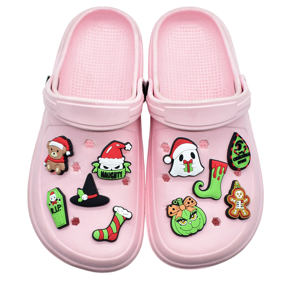 Wholesale Random 100pcs Christmas series  PVC Soft Rubber Shoe Buckle Decoration