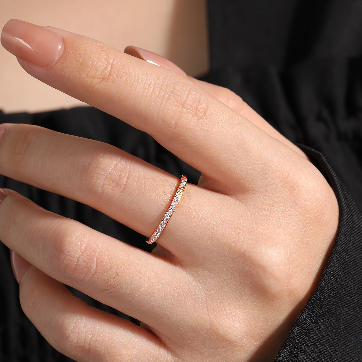 Wholesale Light Luxury Half Ring Titanium Steel Ring