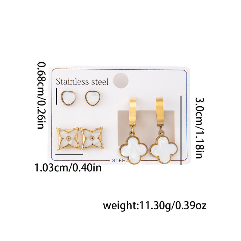 Wholesale Stylish Titanium Steel Love Earrings Set Fashion Jewelry for Party Wear