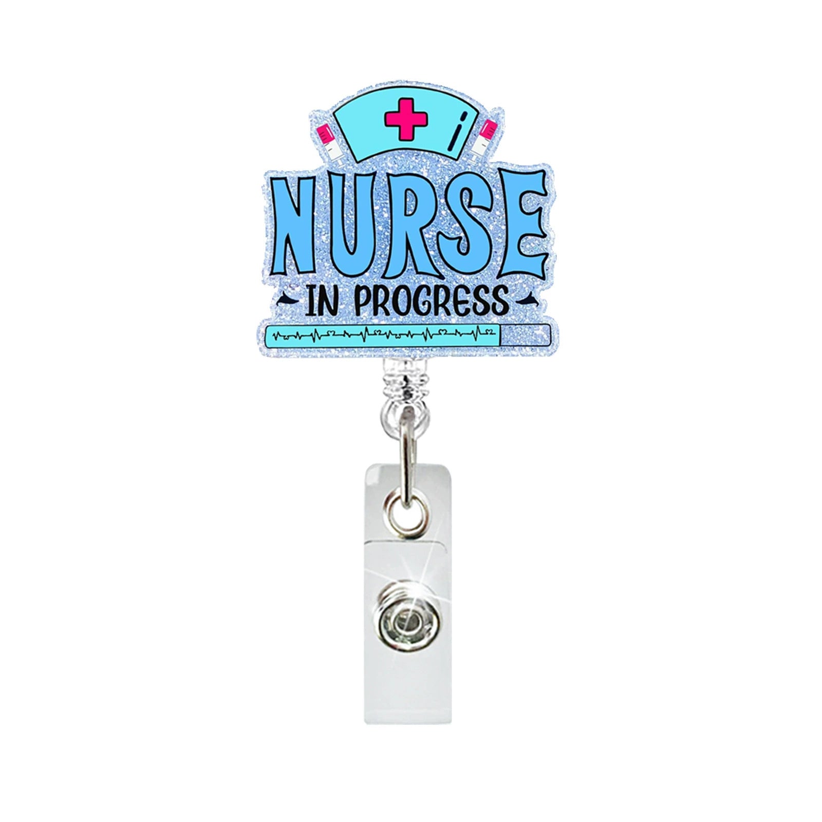 Wholesale Glitter Acrylic Doctor Easy-Pull  Badge Reels