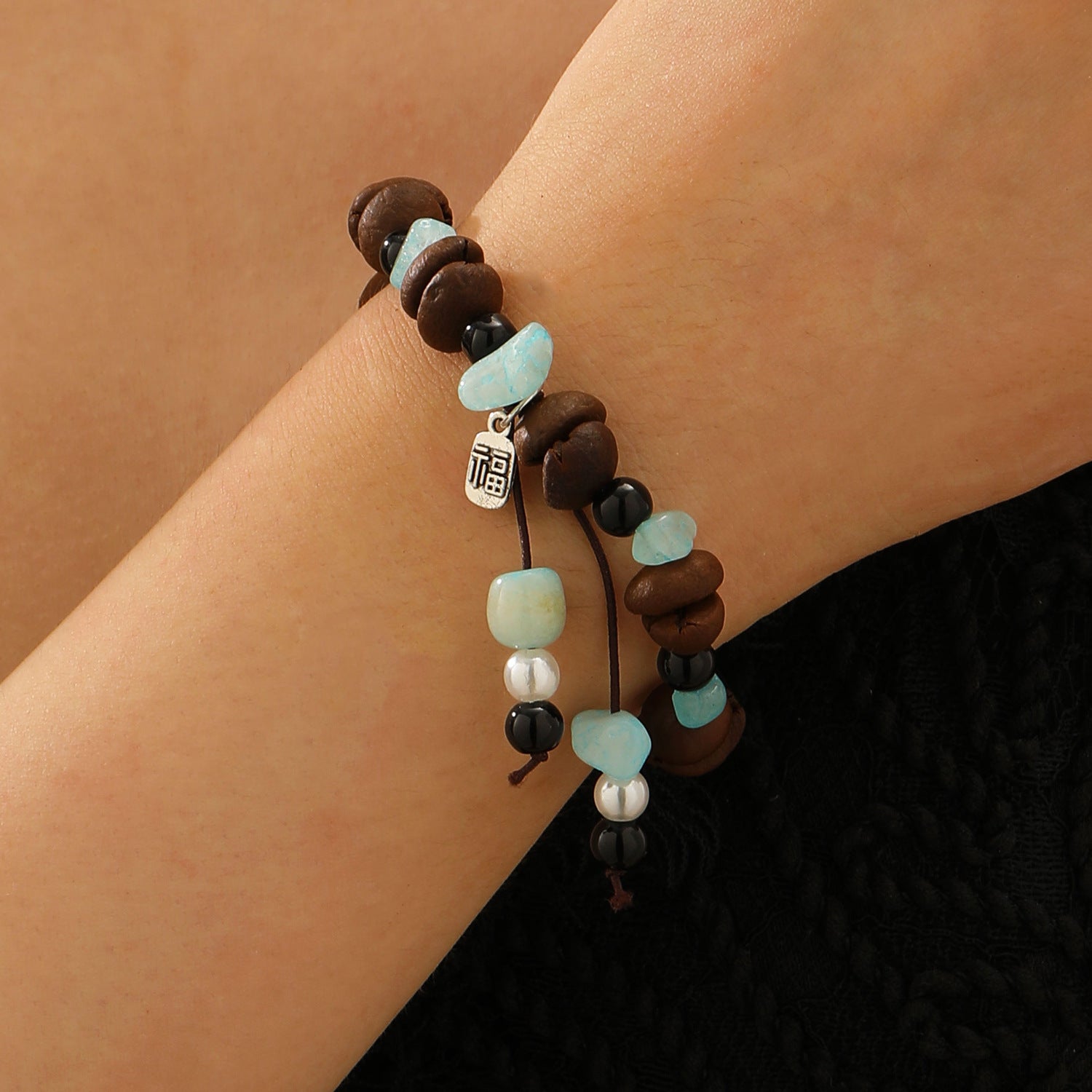 Wholesale New Chinese Style Cat Paw Coffee Bean Beaded Bracelet Unisex Retro Fashion Jewelry Accessory Boutique Gift