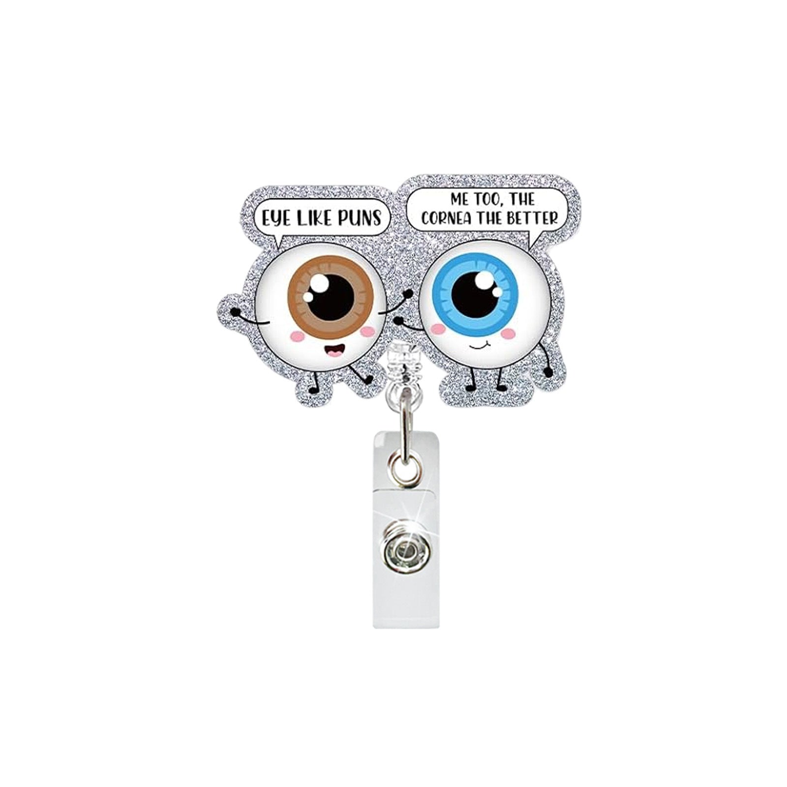 Wholesale Trendy Acrylic Retractable Rotating Badge Reel with Clip,  Boutique ID Badge Holder for Hospital Staff