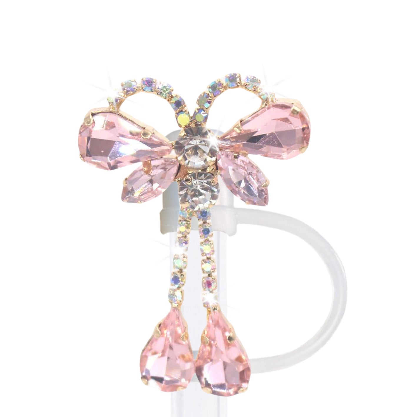 Wholesale Wholesale 50pcs Teardrop Butterfly Pendant 10mm Straw Cover Straw Tube Cap